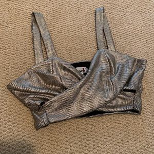 Gold Front Cross crop top